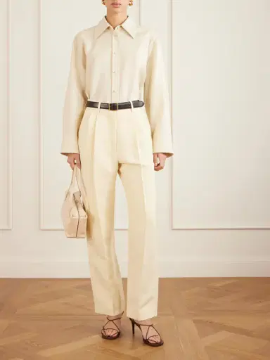 Blazé Milano Savannah Pleated Linen And Silk-blend Straight-leg Pants | Thumbnail 2 Blazé Milano Savannah Pleated Linen And Silk-blend Straight-leg Pants | Thumbnail 2