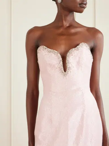 Clio Peppiatt Selene Embellished Scalloped Strapless Satin-crepe Gown | Thumbnail 4 Clio Peppiatt Selene Embellished Scalloped Strapless Satin-crepe Gown | Thumbnail 4