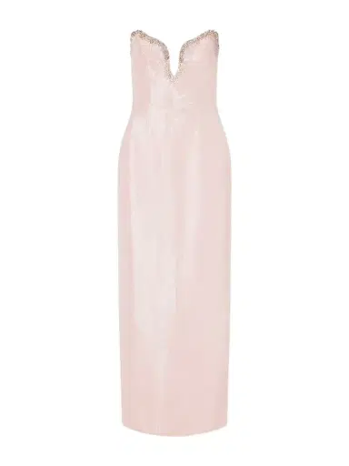 Clio Peppiatt Selene Embellished Scalloped Strapless Satin-crepe Gown | Thumbnail 1 Clio Peppiatt Selene Embellished Scalloped Strapless Satin-crepe Gown | Thumbnail 1