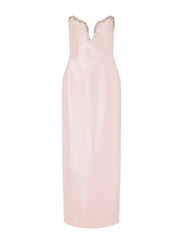 Clio Peppiatt Selene Embellished Scalloped Strapless Satin-crepe Gown