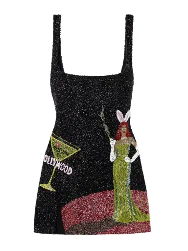 Clio Peppiatt Bunny Embellished Stretch-mesh Mini Dress | Thumbnail 1 Clio Peppiatt Bunny Embellished Stretch-mesh Mini Dress | Thumbnail 1