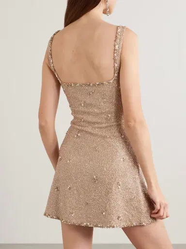 Clio Peppiatt Athena Embellished Stretch-mesh Mini Dress | Thumbnail 3