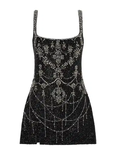 Clio Peppiatt Crystal-embellished Beaded Mesh Mini Dress | Thumbnail 1 Clio Peppiatt Crystal-embellished Beaded Mesh Mini Dress | Thumbnail 1