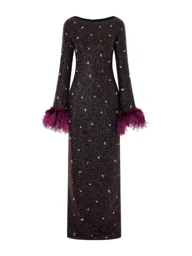 Clio Peppiatt Mae Feather-trimmed Embellished Beaded Tulle Gown | Thumbnail 1
