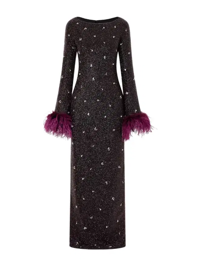 Mae Feather-trimmed Embellished Beaded Tulle Gown