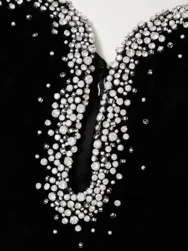 Clio Peppiatt Edie Embellished Scalloped Velvet Mini Dress | Thumbnail 4 Clio Peppiatt Edie Embellished Scalloped Velvet Mini Dress | Thumbnail 4