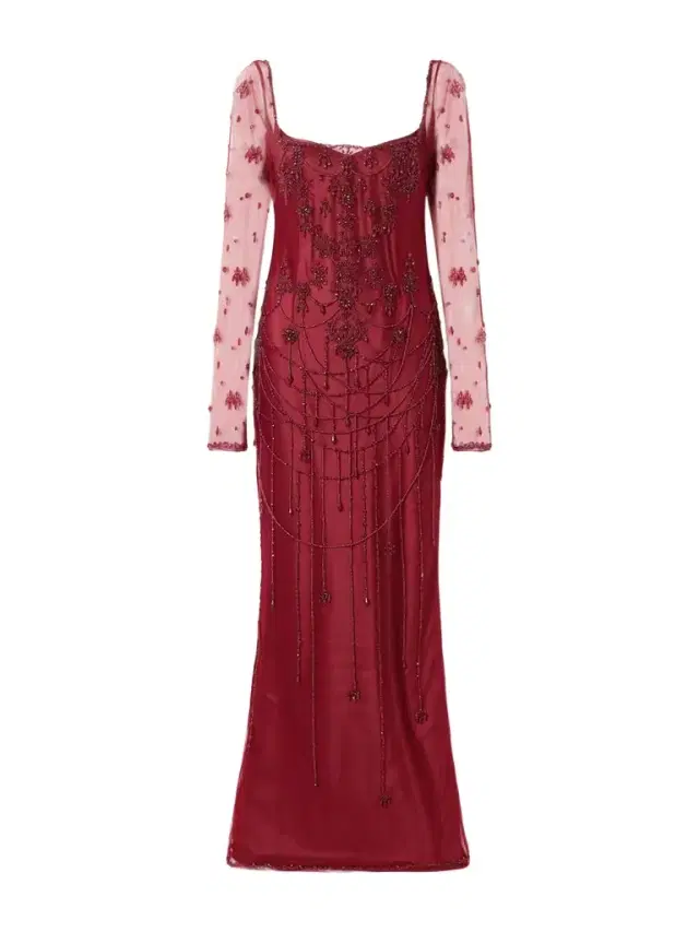 Chandelier Embellished Tulle Gown
