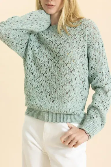 ELEVENTY Long Sleeve Crewneck Sweater - Green | Thumbnail 2