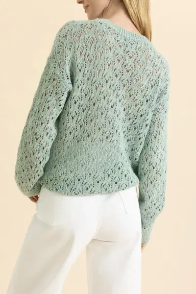 ELEVENTY Long Sleeve Crewneck Sweater - Green | Thumbnail 4