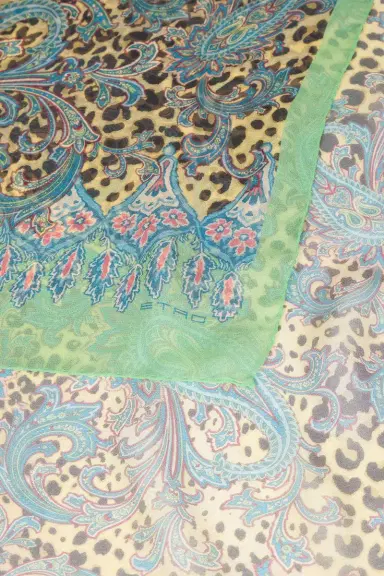 Etro Printed Tosca Scarf - Dark Brown Green | Thumbnail 3 Etro Printed Tosca Scarf - Dark Brown Green | Thumbnail 3