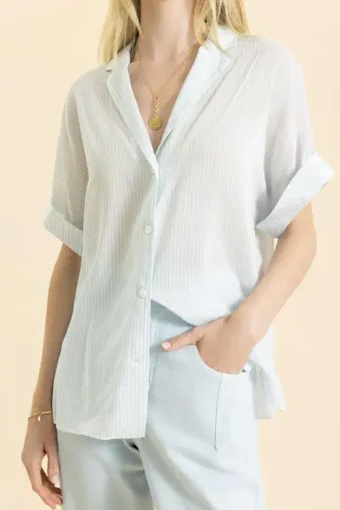ELEVENTY Short Sleeve Button Front Shirt | Thumbnail 2