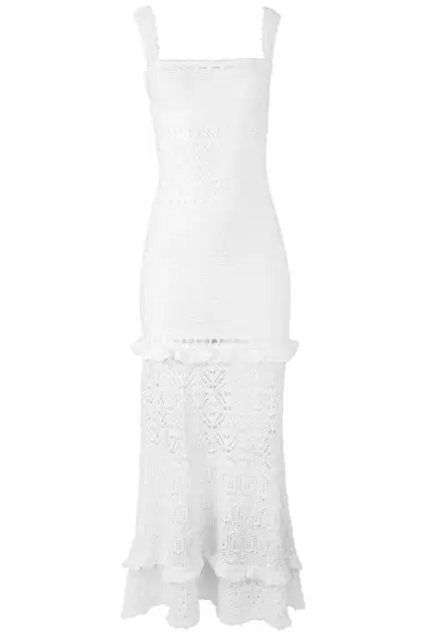 Retrofête Winona Crochet Dress - Metallic White | Thumbnail 1