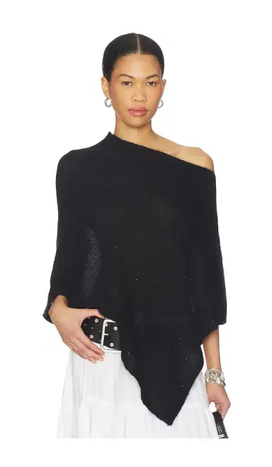 Autumn Cashmere Sequin Cropped Poncho Capelet | Thumbnail 1