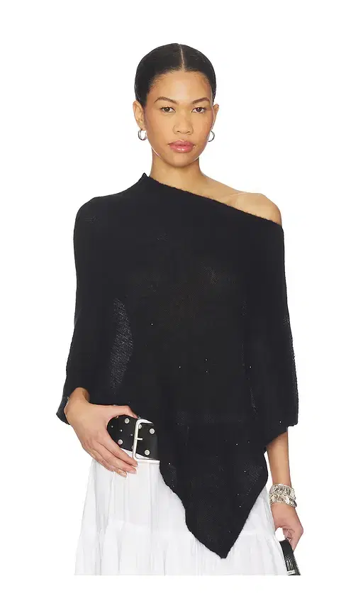 Sequin Cropped Poncho Capelet