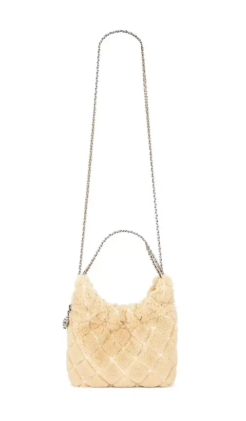 Tory Burch Fleming Shearling Mini Hobo Bag