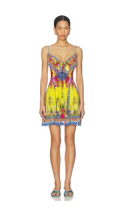 Short Dress With Tie Front