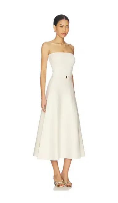 Karina Grimaldi Eira Strapless Midi Dress | Thumbnail 2 Karina Grimaldi Eira Strapless Midi Dress | Thumbnail 2