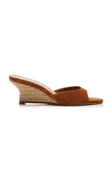 Staud Brigette Suede Wedge Mules | Thumbnail 1