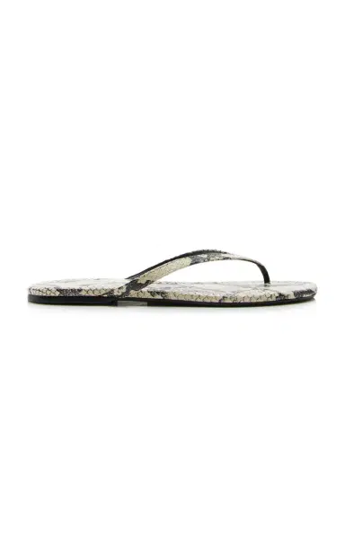 Staud Freja Snake-Effect Leather Thong Sandals | Thumbnail 1 Staud Freja Snake-Effect Leather Thong Sandals | Thumbnail 1