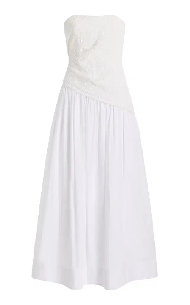 Nia Strapless Cotton Midi Dress