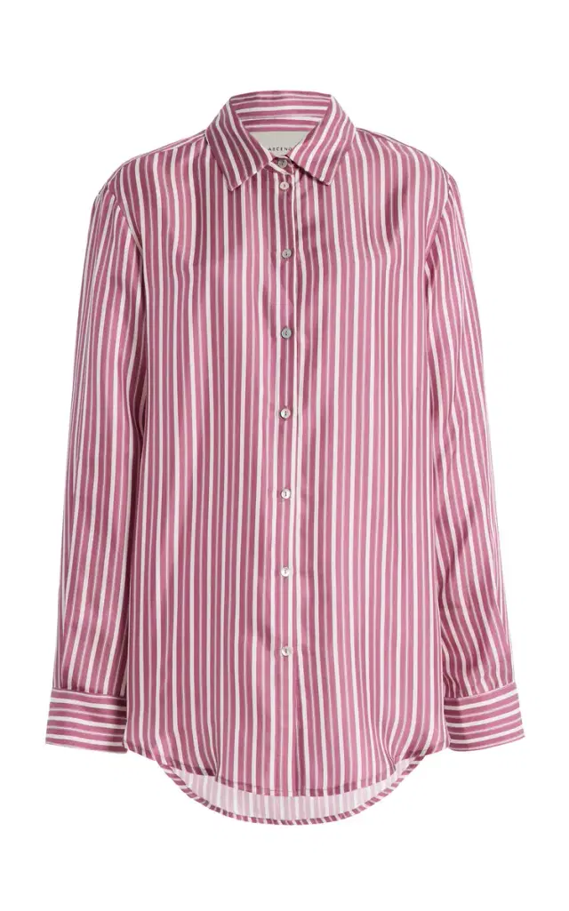 London Relaxed Striped Silk Shirt
