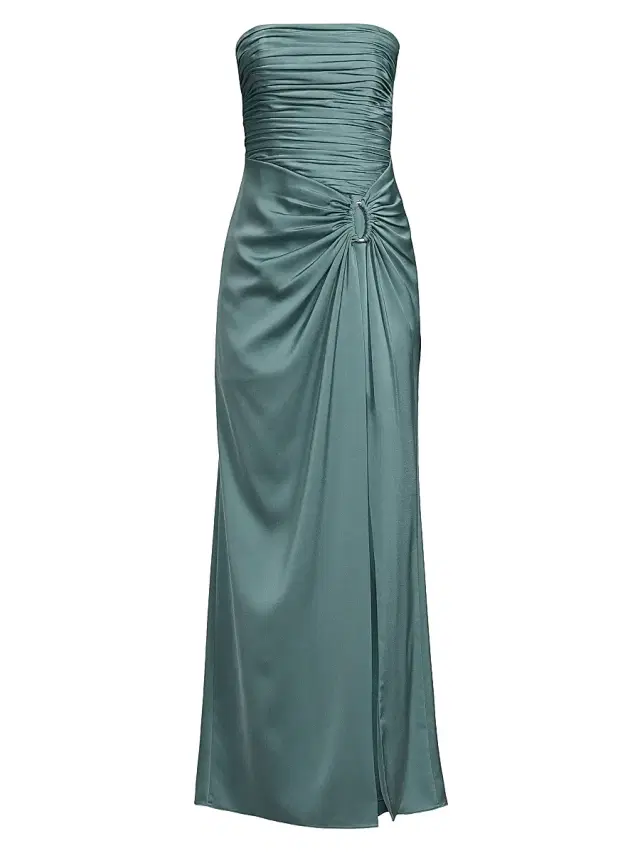 Women's Satin O-Ring Strapless Column Gown - Cool Mint Women's Satin O-Ring Strapless Column Gown - Cool Mint