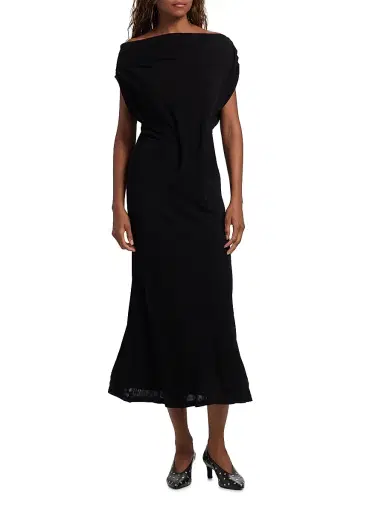 Co Women's Off-The-Shoulder Midi-Dress - Black - Size Large | Thumbnail 3