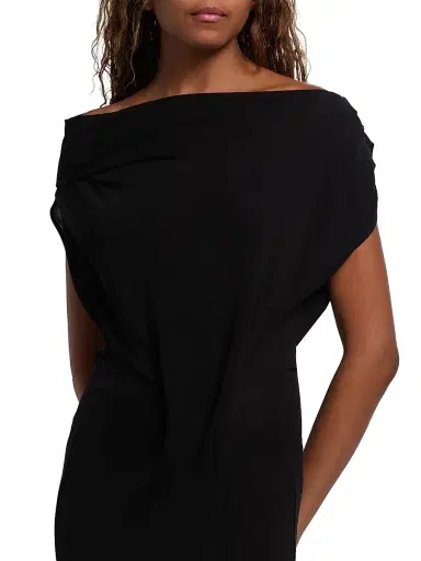 Co Women's Off-The-Shoulder Midi-Dress - Black - Size Large | Thumbnail 6