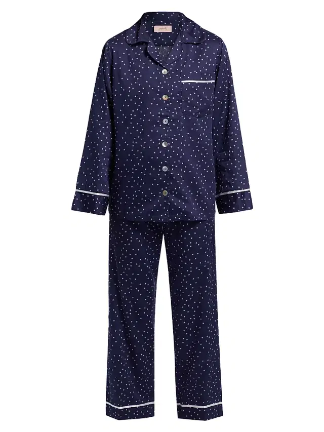 Women's Stars Cotton Pajamas - Navy