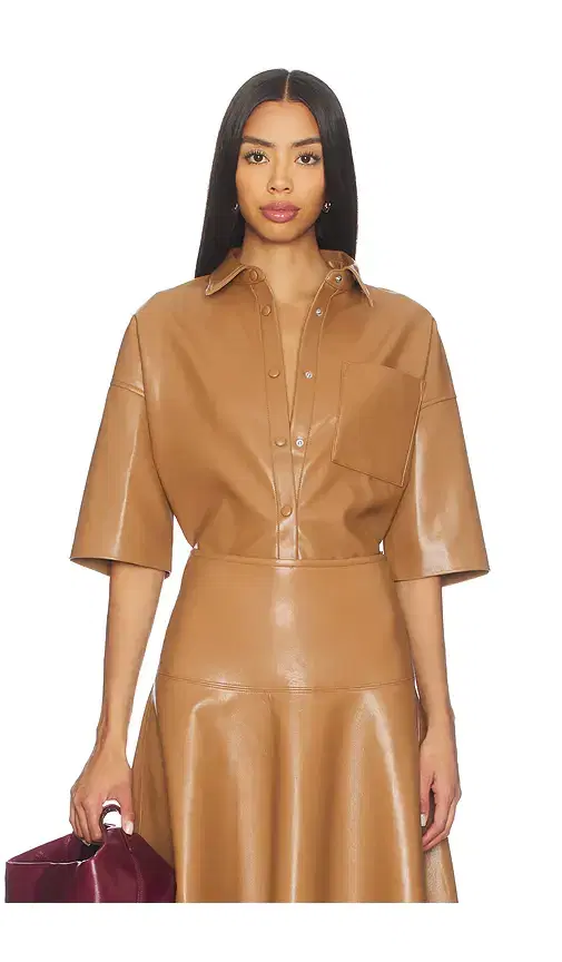 Frances Cropped Cape Button Up