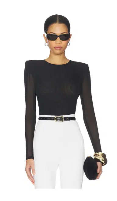 L'Agence Trista Shoulder Pad Bodysuit | Thumbnail 1 L'Agence Trista Shoulder Pad Bodysuit | Thumbnail 1