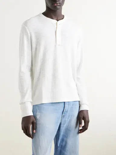 Polo Ralph Lauren Honeycomb-Knit Cotton Henley T-Shirt - Men | Thumbnail 3