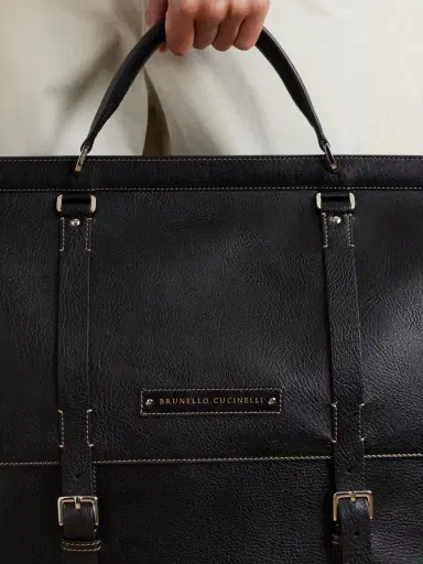 Brunello Cucinelli Full-Grain Leather Weekend Bag - Men | Thumbnail 5 Brunello Cucinelli Full-Grain Leather Weekend Bag - Men | Thumbnail 5