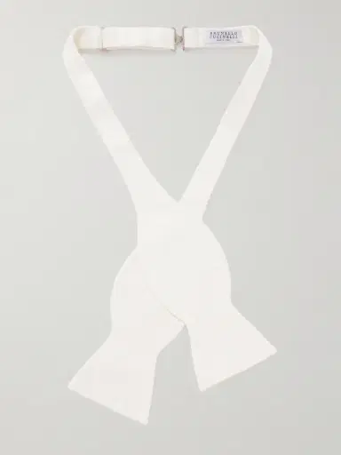 Brunello Cucinelli Self-Tie Silk-Twill Bow Tie - Men | Thumbnail 3