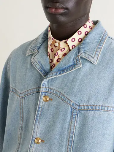 Valentino Garavani Camp-Collar Denim Jacket - Men | Thumbnail 5 Valentino Garavani Camp-Collar Denim Jacket - Men | Thumbnail 5