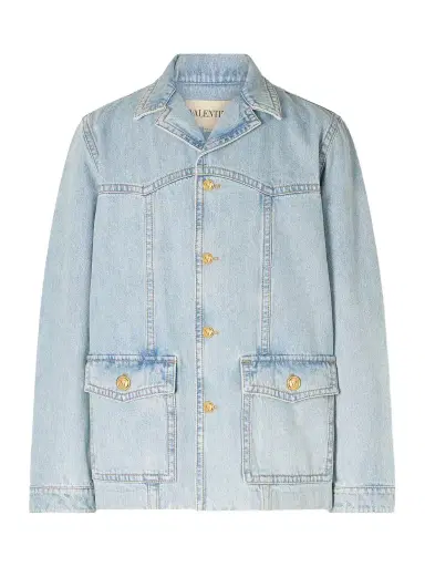 Valentino Garavani Camp-Collar Denim Jacket - Men | Thumbnail 1 Valentino Garavani Camp-Collar Denim Jacket - Men | Thumbnail 1
