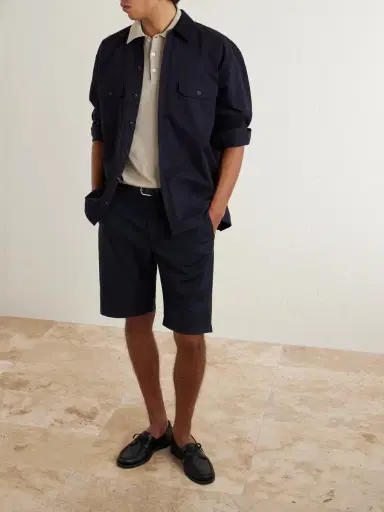 Canali Straight-Leg Stretch Cotton-Blend Shorts - Men | Thumbnail 2 Canali Straight-Leg Stretch Cotton-Blend Shorts - Men | Thumbnail 2