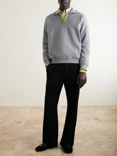 Jil Sander Cotton-Jersey Half-Zip Sweatshirt - Men | Thumbnail 2 Jil Sander Cotton-Jersey Half-Zip Sweatshirt - Men | Thumbnail 2