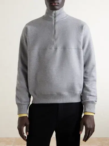 Jil Sander Cotton-Jersey Half-Zip Sweatshirt - Men | Thumbnail 3 Jil Sander Cotton-Jersey Half-Zip Sweatshirt - Men | Thumbnail 3