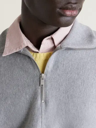 Jil Sander Cotton-Jersey Half-Zip Sweatshirt - Men | Thumbnail 5 Jil Sander Cotton-Jersey Half-Zip Sweatshirt - Men | Thumbnail 5