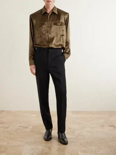 Saint Laurent Silk-Satin Shirt - Men | Thumbnail 2 Saint Laurent Silk-Satin Shirt - Men | Thumbnail 2