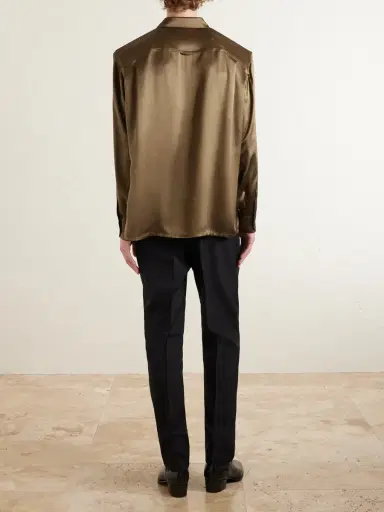 Saint Laurent Silk-Satin Shirt - Men | Thumbnail 4 Saint Laurent Silk-Satin Shirt - Men | Thumbnail 4
