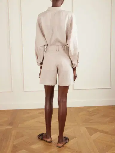 Brunello Cucinelli Pleated Linen Shorts | Thumbnail 4