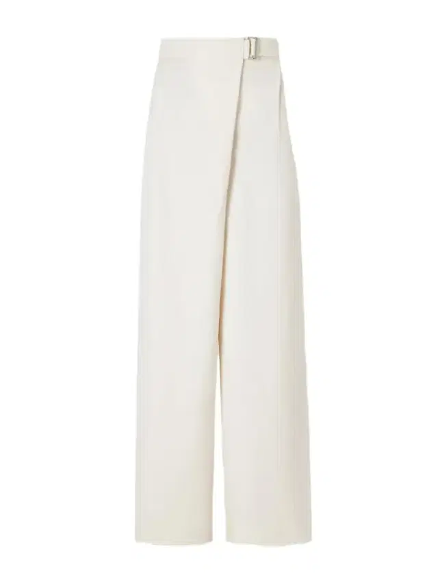 Belted Pleated Twill Wide-leg Pants