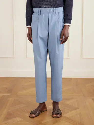 Brunello Cucinelli Cotton-voile Tapered Pants | Thumbnail 3 Brunello Cucinelli Cotton-voile Tapered Pants | Thumbnail 3