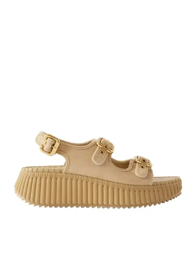 Chloé Nama Suede Platform Sandals