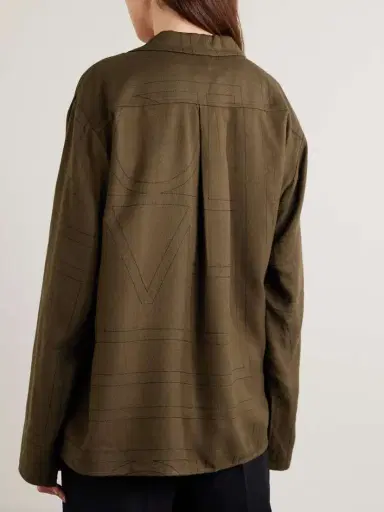 TOTEME Embroidered Modal-twill Shirt | Thumbnail 3 TOTEME Embroidered Modal-twill Shirt | Thumbnail 3