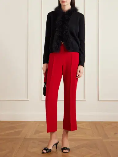 Valentino Garavani Embellished Wool Straight-leg Pants | Thumbnail 2