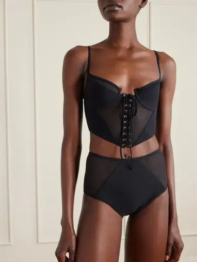 Kiki de Montparnasse Peep Show Tulle-trimmed Bikini Briefs | Thumbnail 2