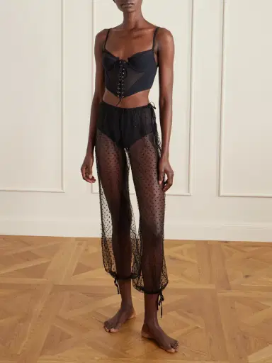 Kiki de Montparnasse Bow-detailed Flocked Tulle Tapered Pants | Thumbnail 2 Kiki de Montparnasse Bow-detailed Flocked Tulle Tapered Pants | Thumbnail 2
